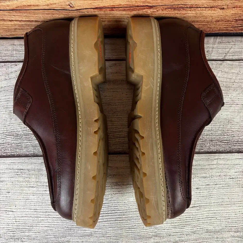 Vintage Y2k Lugz New York Brown Leather Platform Low Top Boots